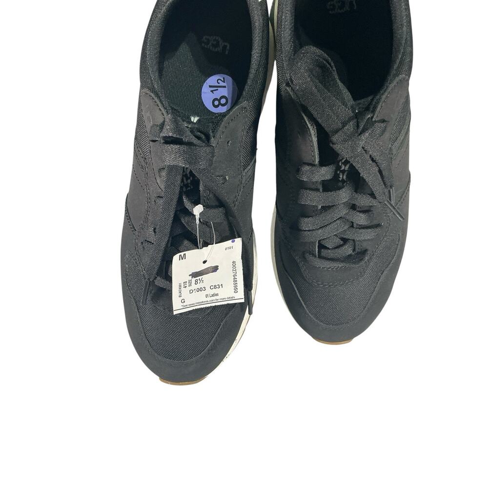 UGG RETRAINER SNEAKER BLACK LEATHER COMFORT SHOES Sz US 8.5 New NWT